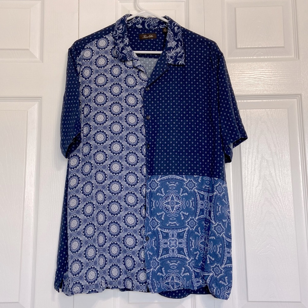 Tasso Elba silk short sleeve button down
